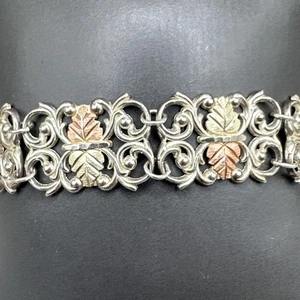 C.Co Black Hills Scroll Design 12K Details Sterling Bracelet 7.5in (16.6g) - Picture 1 of 7