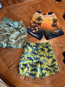 2-J Khaki 1-Mickey Surf Boys Swim Trunk Lot of 3 Medium 5/6 - Picture 1 of 8