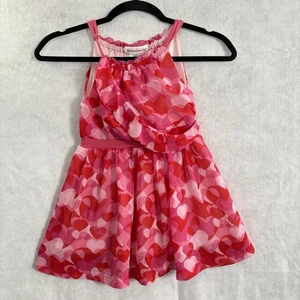 AMERICAN GIRL Heart Dress Sz 6 For Little Girls Pink Red Ruffles 4-35 - Picture 1 of 6