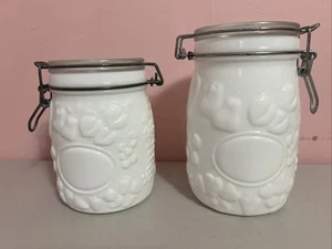 Lote de 2 botes de vidrio de leche blanca Wheaton de 1 L y 3/4 L - Imagen 1 de 7