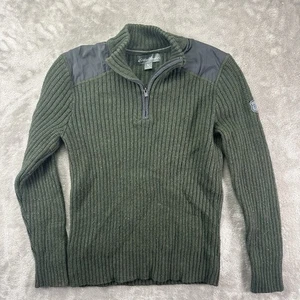 Maglione Eddie Bauer Sport Shop uomo taglia M verde full zip misto lana tiro - Foto 1 di 9