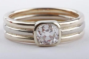 Diamant Ring Solitär 1ct Kissenschliff 585er 14K Gelbgold Wertgutachten 14600 * - Bild 1 von 10