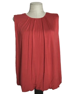 TIME AND TRU Red Stretchy Bubble Hem Sleeveless Knit Top  Sz L* - Picture 1 of 9