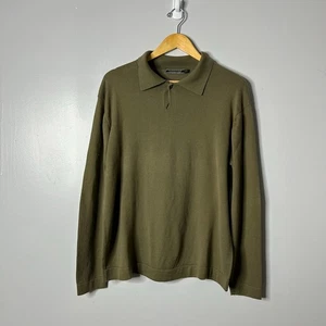 Suéter tejido con cuello de algodón Peruvian Connection Pima para mujer verde mediano elegante - Imagen 1 de 6