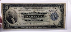 1914 $1 NATIONAL CURRENCY ATLANTA LARGE SIZE NOTE Signed by Waldorf Astor - Imagen 1 de 9