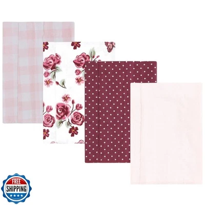 Paños eructos de franela para bebé Luvable Friends Hudson 4pk, jardín de rosas Foto 1 de 2