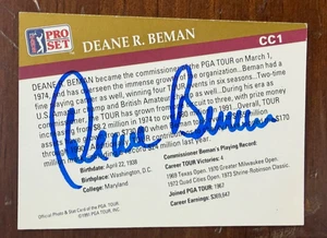 Dean Beman Commissioner signed 1991 Pro Set Golf Autogramm  - Bild 1 von 2