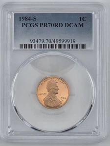 1984 S 1C Lincoln Cent PCGS PR70 RD DCAM Proof 70 PF70 Ultra Cameo Flawless Red - Picture 1 of 6