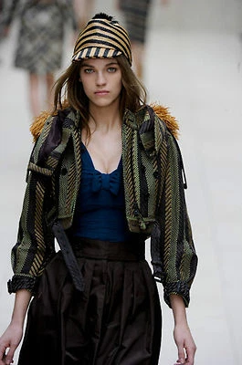 NUEVO CON ETIQUETAS BURBERRY PRORSUM $3995 MUJER RAFIA PASARELA GABARDINA ABRIGO US 6 EU 40  Foto 1 de 4