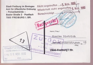 Dienstsache, Freiburg/Br., 5.11.90 - Picture 1 of 2