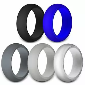 Fede Nuziale Silicone Uomo Gomma Matrimonio Allenamento Sport Yoga Fasce Larghezza 8mm - Foto 1 di 8