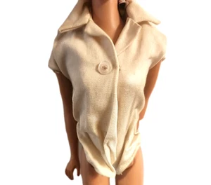 Blusa corporal vintage 1967 Barbie a medida blanca sin mangas de algodón dos PAK - Imagen 1 de 7