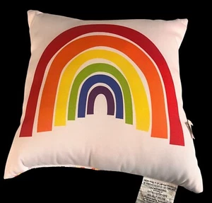 Rainbow Decorative Pillow With Rainbow Design 16" x 16" Medium Size - Picture 1 of 5