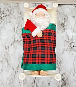 Vintage 1994 Telco Babbo Natale che dorme Motionettes russare fischio nel letto senza suono - Foto 1 di 8