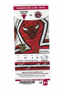 Boleto de baloncesto Chicago Bulls vs Toronto Raptors sin usar del 15/04/2009 - Imagen 1 de 2