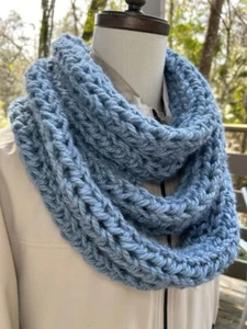 Nueva bufanda infinita alta para hombre ~7x104~ azul carisma lavado a máquina gruesa suave cálida - Imagen 1 de 8