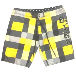 Billabong Boys Junior Yellow Geometric Board Shorts Swim Trunk Size 7 - Picture 1 of 7