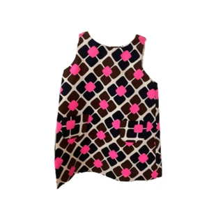 Milly Minis Girls Pocket Shift Dress, Shocking Pink and Black, Size 2 - Picture 1 of 1