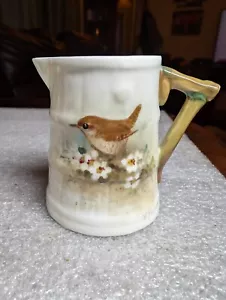 Brocca brocca vintage Royal Worcester canna creamer Wren Bird firmata William Powell - Foto 1 di 13