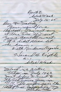 Harlond Clift 30s/40s St. Louis Browns hand written autographed letter 1965 NICE - Picture 1 of 2
