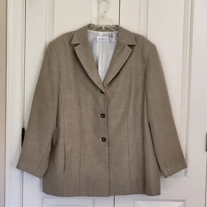 Liz Claiborne Villager Woman Blazer Jacket Size 20W Black Tan Neutral Color - Picture 1 of 16