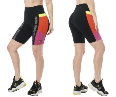 Zumba Color Blocked 高腰机车短裤 - 黑色 ~ XS S L XL ~ 免运费 — 第 1/3 张图片