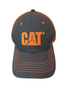 Caterpillar Cat Equipment Embroidered Orange Twill Mesh Snapback Hat Cap NWT