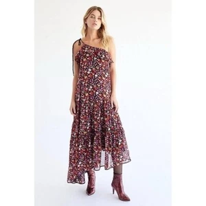 Abito Free People testa sopra i tacchi stampa floreale una spalla orlo asimmetrico maxi - Foto 1 di 16