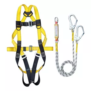 Safety Harness Fall Protection Kit Full Body Roofing Harnesses Shock Absorbing - Picture 1 of 12