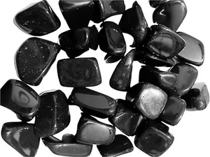 1X Black Onyx Premium Tumbled Stone 25-30mm Reiki Healing Crystal Memory Focus - Picture 1 of 5