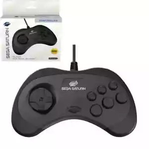 Retro-Bit Official Sega Saturn Controller Pad for Sega Saturn Black - Picture 1 of 8