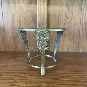 Alzata portacandele in ottone vintage design fatto a mano giunzione - Foto 1 di 6