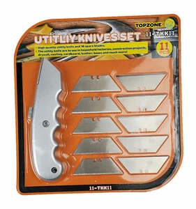 11 Utility Knives Set Knife & Blades Heavy Duty Box Cutter Retractable - Picture 1 of 2