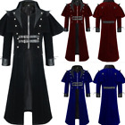 Victorian Long Jacket Halloween Men Pirate Trench Coat Punk Gothic Medieval Coat