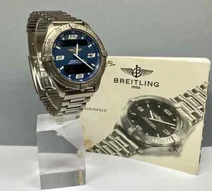 Vintage Breitling Aerospace Ref. #E65062 Titanium Quartz Navy Blue Dial Watch - Picture 1 of 7