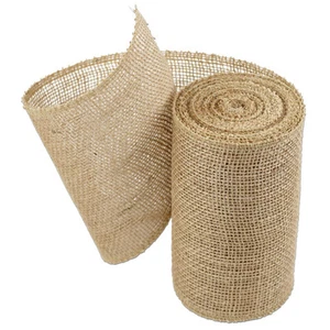 6" Burlap Ribbon 10 Yard Roll Finished Edges (4 colors) - Picture 1 of 5