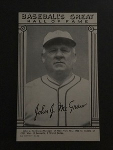 John J McGraw-New York Giants Exhibit  Near Mint Card