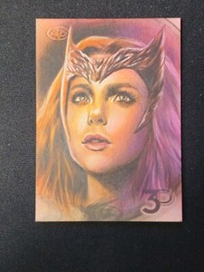 Marvel Scarlet Witch 1/1 AP Sketch Card By Huy Truong 2015 Upper Deck Marvel 3D