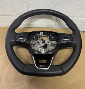 FORD FIESTA MK8 ST MULTIFUNCTION FLAT BOTTOM LEATHER STEERING WHEEL 2020 - Picture 1 of 6