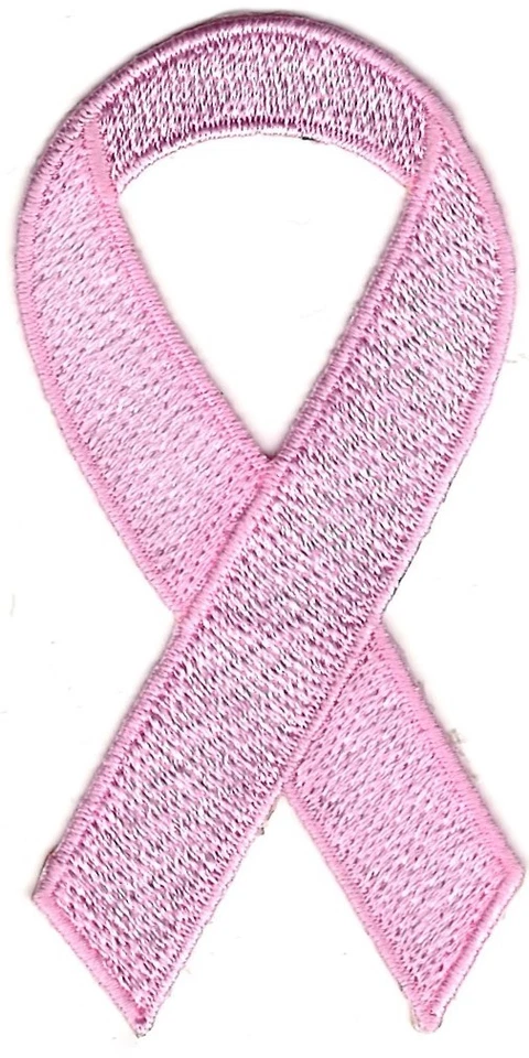 Breast Cancer Awareness Pink Ribbon Embroidered Iron on Sew on Patch - Image 1 of 1