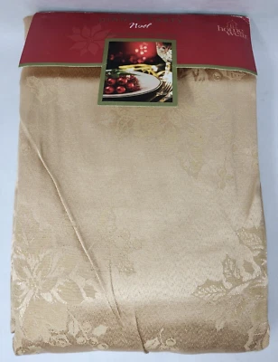 Homewear Dinner Part Noel Gold 60" x 104" Oblong Tablecloth with 8 Napkins - Image 1 of 4