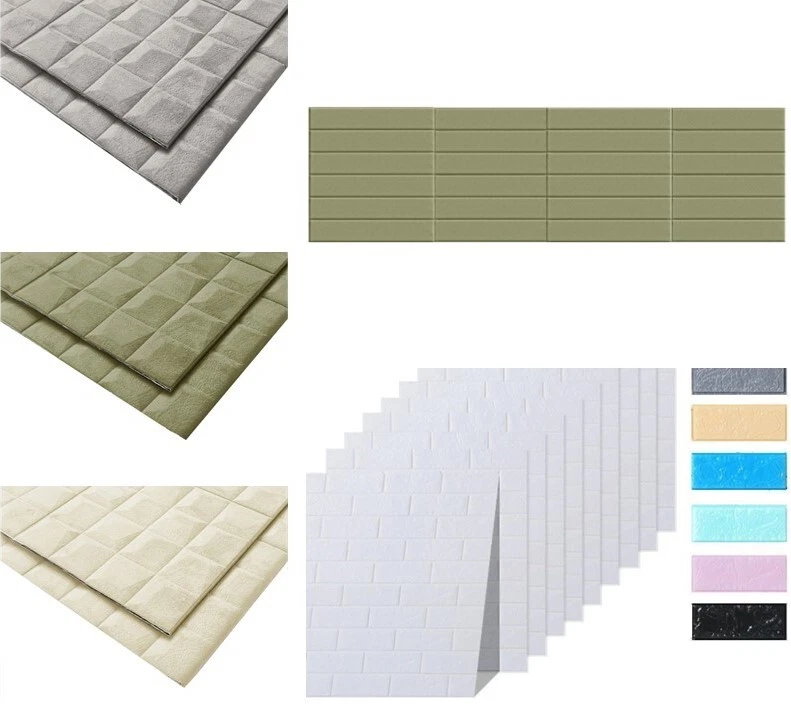 Wandpaneel 3D Selbstklebend Wandverkleidung Ziegel-, Samtoptik versch. Varianten - Bild 1 von 4