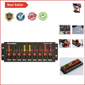 Compact Aluminum 9-Port Power Distributor with Fuse Holder and LED Indicators - Picture 1 of 9