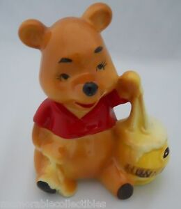 Winnie Pooh Bear Hunny Honey Pot Porcelain Japan Figurine Walt Disney Production