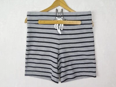 Pantalones Cortos Mad Engine Rayas Para Mujer M Gris Negro Elástico Mezcla de Algodón Cordón Foto 1 de 4