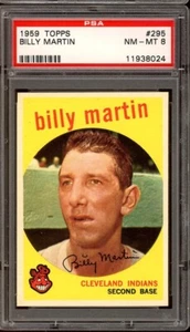 1959 Topps Baseball #295 Billy Martin PSA 8 - Picture 1 of 2