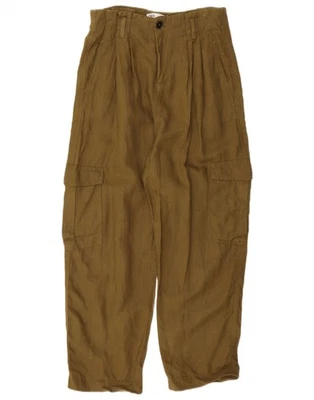 ZARA Womens High Waist Pegged Cargo Trousers Small W26 L28 Khaki CB20 - Image 1 of 3