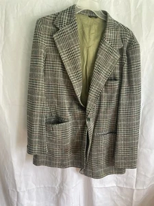 Gray/green Plaid Suit Coat - Picture 1 of 10