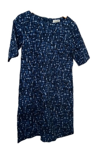 Beautiful TOAST dress size 12 100% Cotton Blue Black White | eBay UK