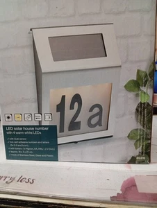 Solar Led Hausnummer mit 4 Leds beleuchtet Hausnummernleuchte Hausnummerleuchte - Bild 1 von 1
